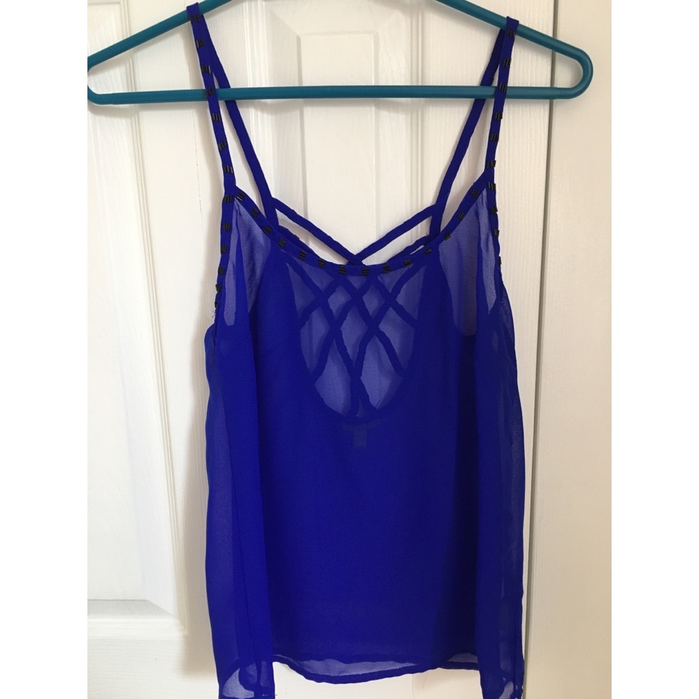 XS Sheer Blue Tank Top